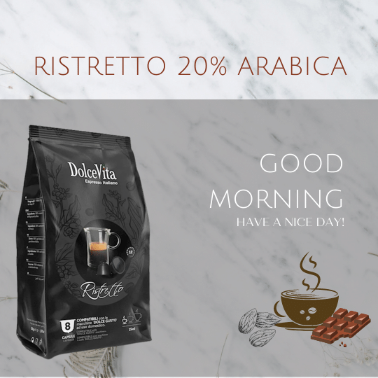 Ristretto 20% Arabica 黑朱古力/烤杏仁/麥芽 | Dolce Gusto膠囊咖啡 Coffee Capsule